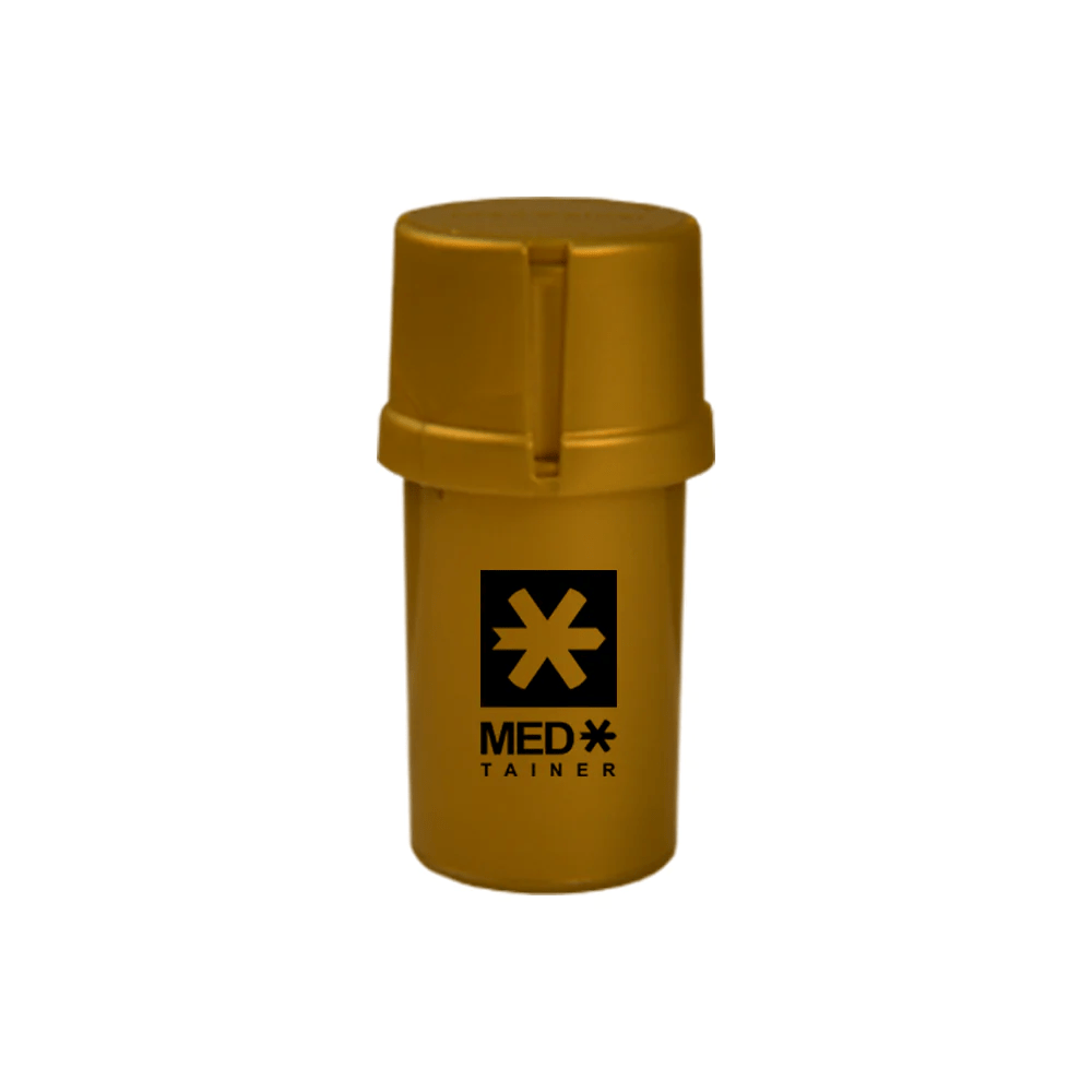 Medtainer Smell Proof Storage & Grinder Solid Gold EzTest Australia