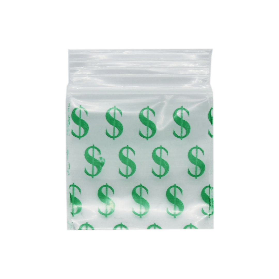 Original Apple Mini Ziplock Bags Dollar Signs Bag (32mm x 32mm) Ez