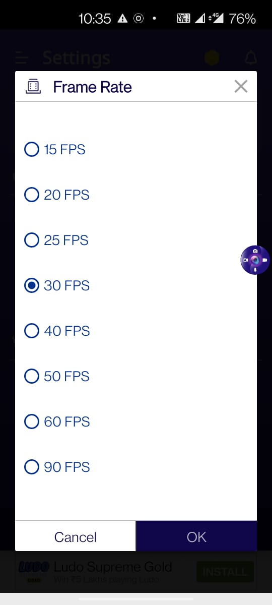 How can we set frame rate?