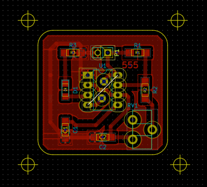 Etching 555 astable timer PCB | ezContents blog