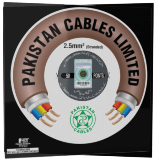 Pakistan Cables 1×2.5 MM² (BLACK) (STRANDED) 450/750 V Online Karachi