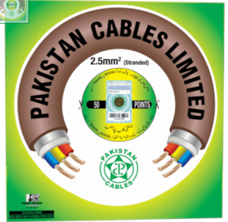 Pakistan Cables 1×2.5 MM² (GREEN/YELLOW) (STRANDED) 450/750 V Online