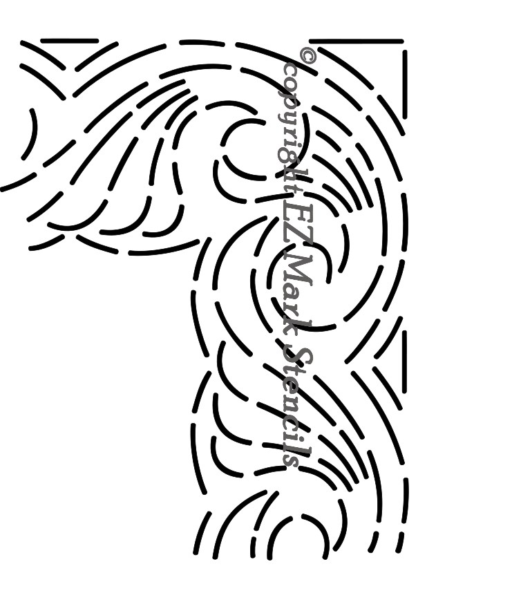 41/4″ Border Corner Swirls EZ Mark Stencils Quilt Stencils & Quilt