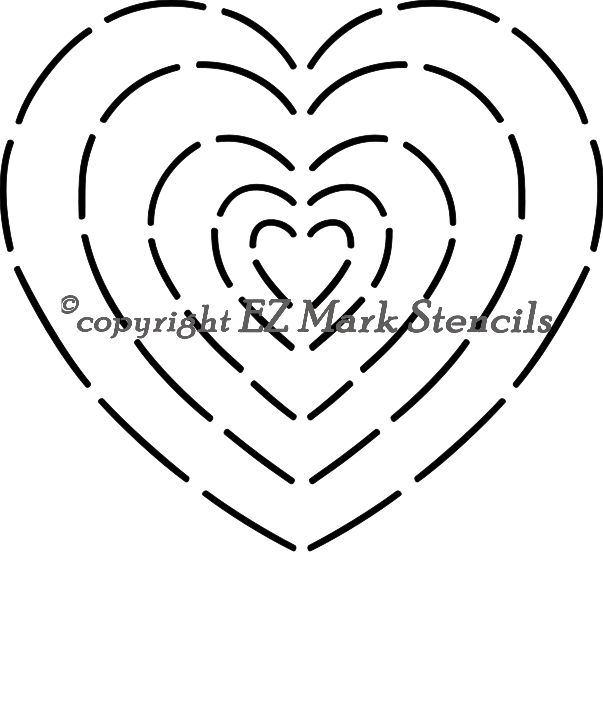 11/4″ 8″ Hearts Block EZ Mark Stencils Quilt Stencils & Quilt