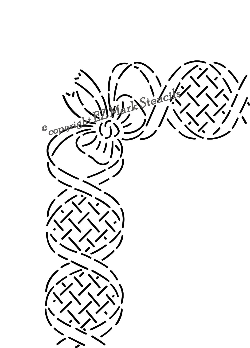 Border Corner Bow & Swirl 41/2 EZ Mark Stencils Quilt Stencils