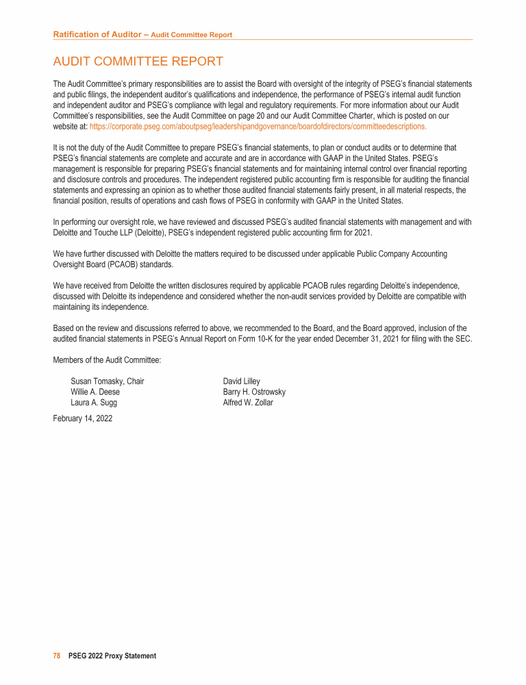 PSEG 2022 Proxy Statement