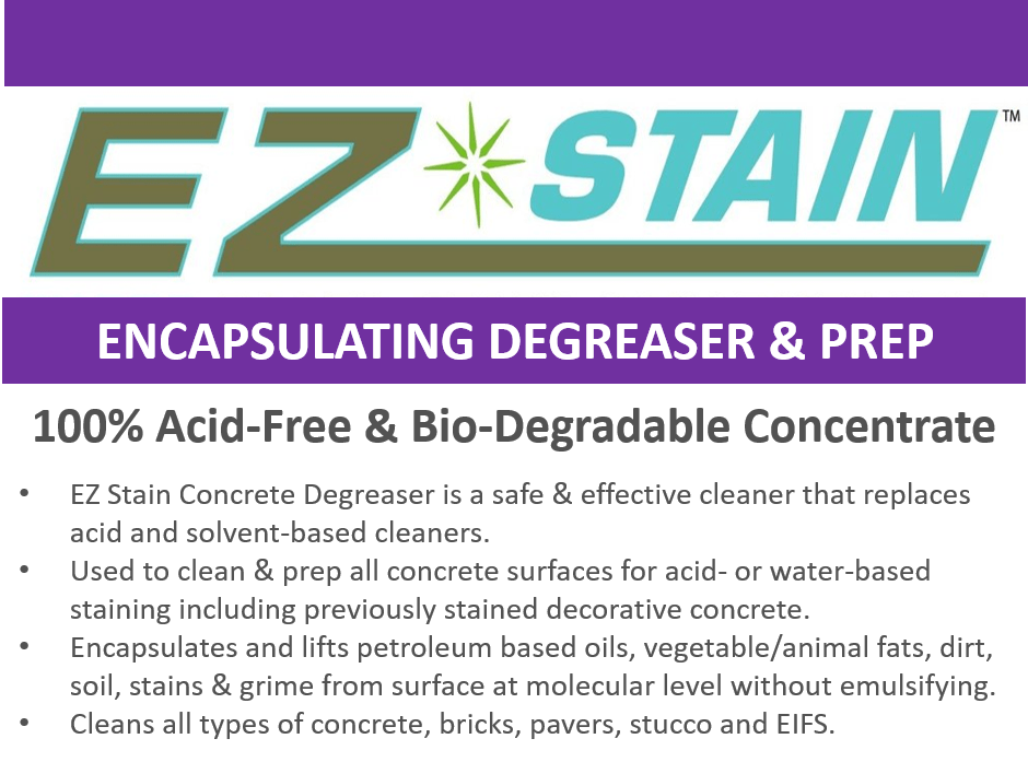 Concrete Degreaser EZ Stain Degreaser is nontoxic and waterbased