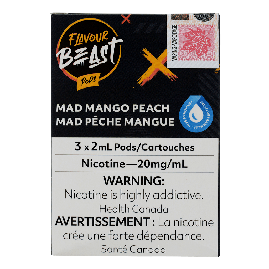 Mad Mango Peach Flavour Beast Pod EZVape Canada