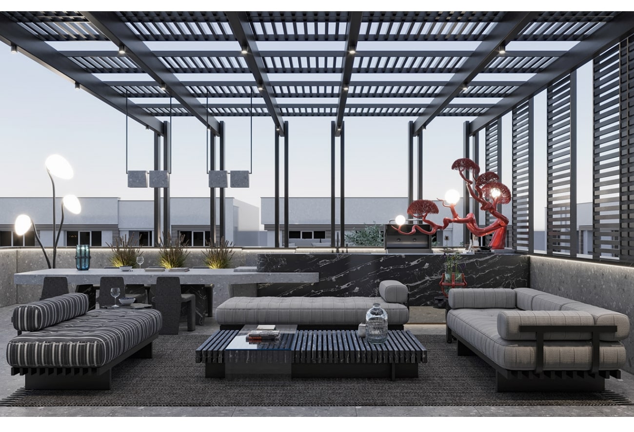 Ezywud Rooftop Oasis Outdoor Furniture & Wall Paneling