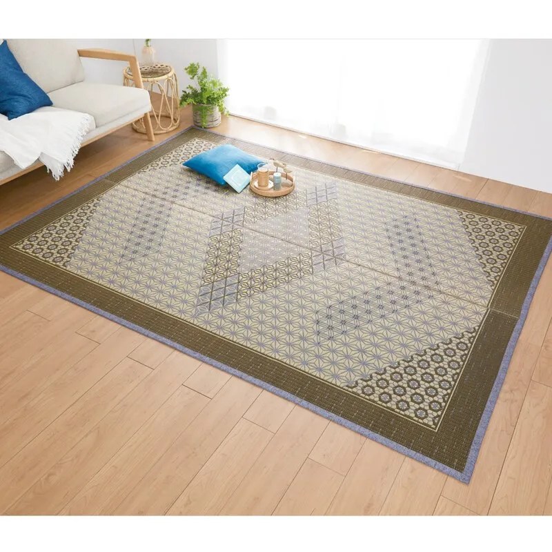 Tatami Rush Rug Carpet DX Kumiko Gray Color Made in Japan Tokyo Store