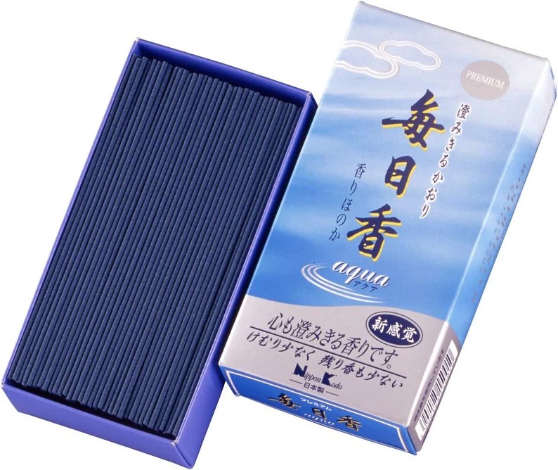 Japanese Incense Premium Mainichikoh Premium Aqua 120g Tokyo Store