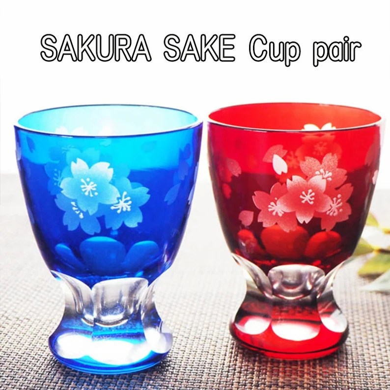 Japanese Sake Glass Pair Cold Sake Glass Set 80ml Pair Set Sake Cup