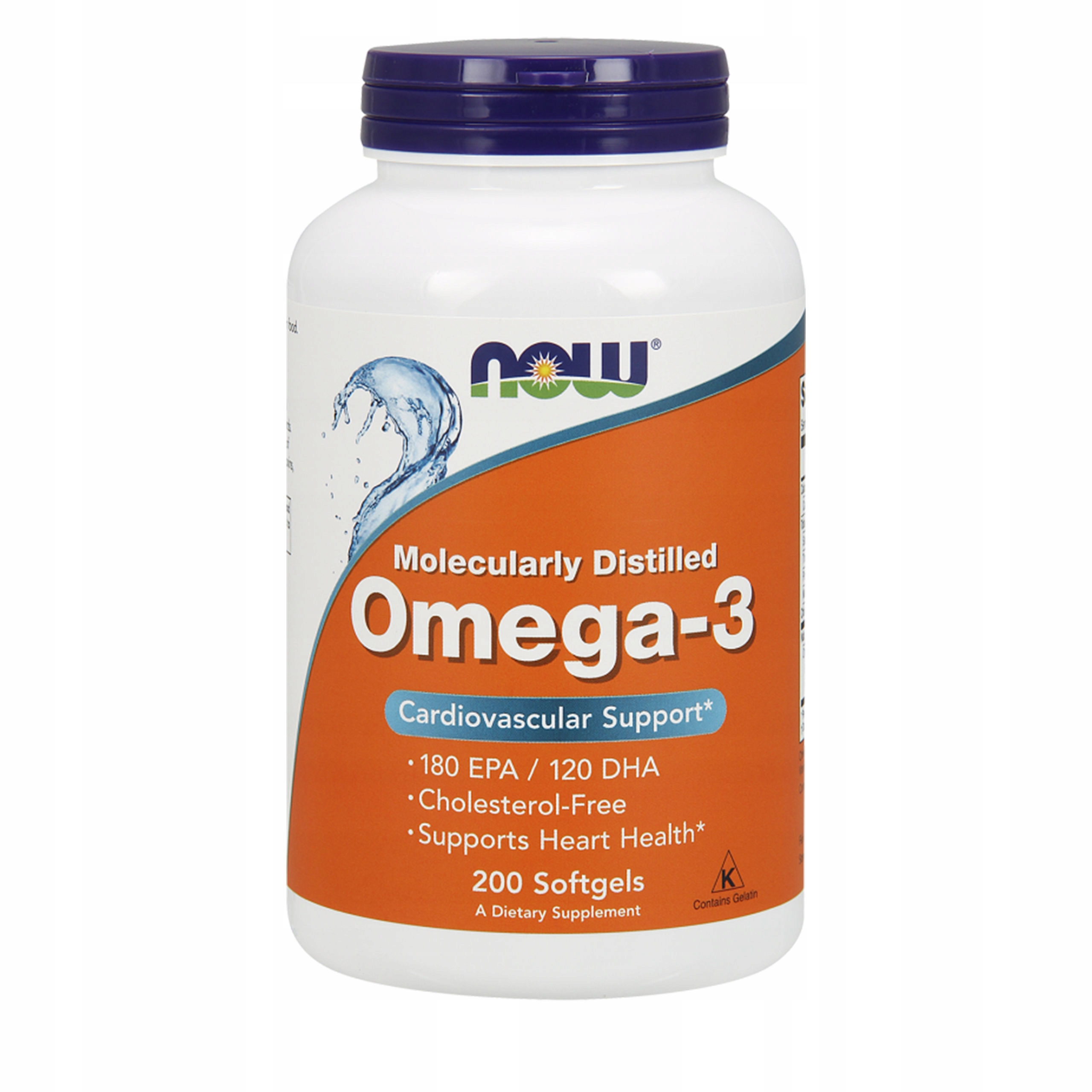 NOW FOODS OMEGA 3 1000 mg KWASY DHA EPA x 200 kaps 733739016522