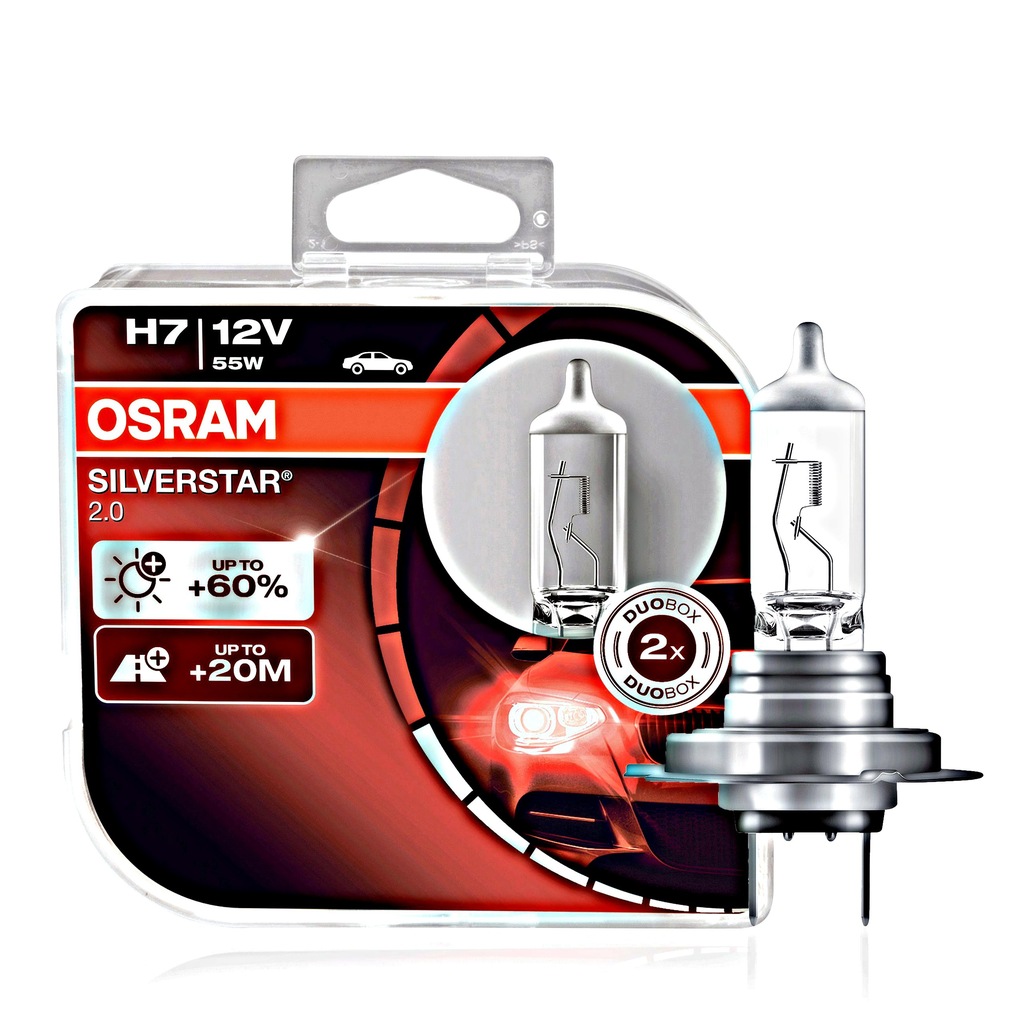 OSRAM Żarówki H7 SILVERSTAR 2.0 +60 światła +20m