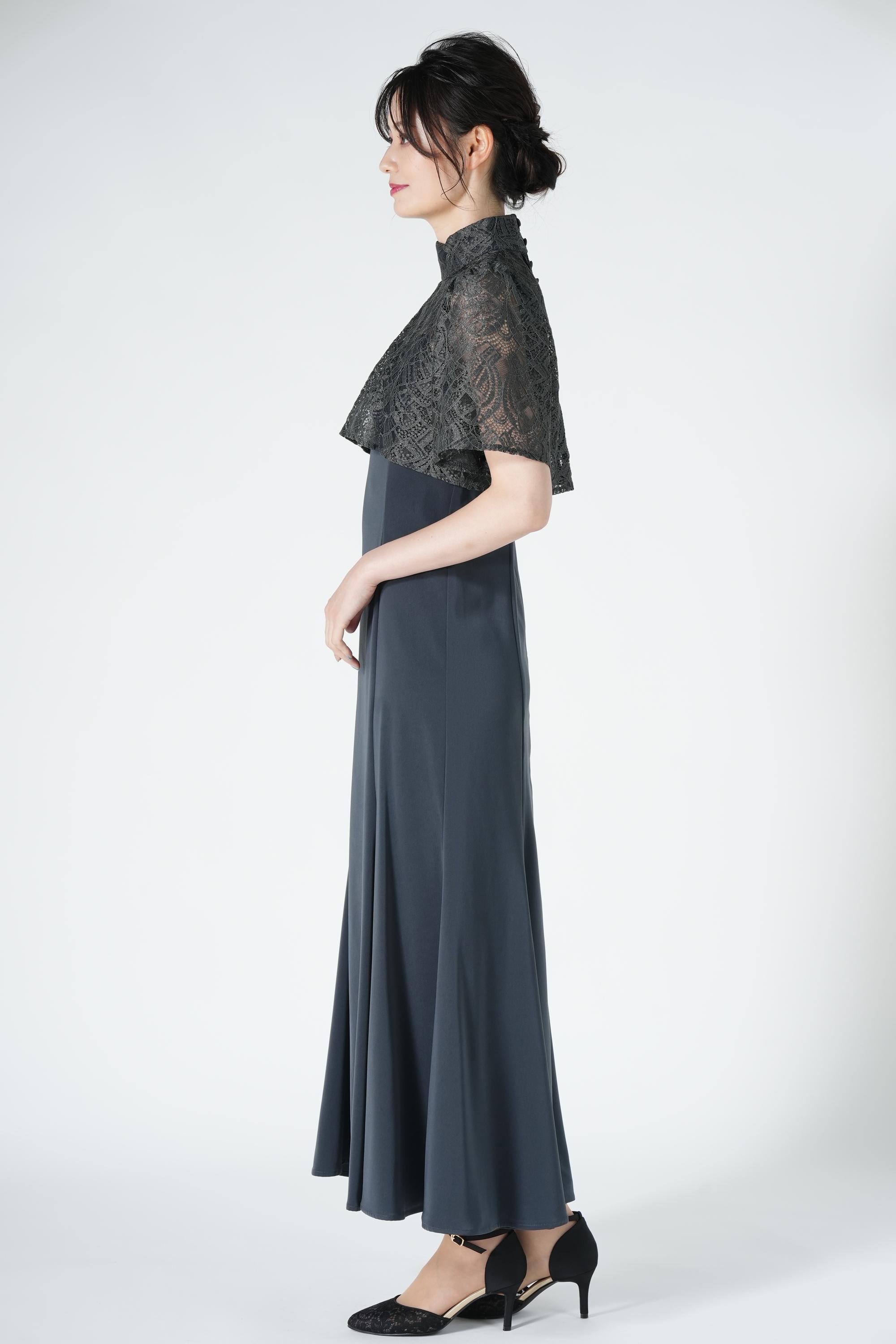 etoll. オーバーボレロ&アッシュネイビードレス (M) をレンタル 結婚式パーティーのドレスレンタルはおしゃれコンシャス
