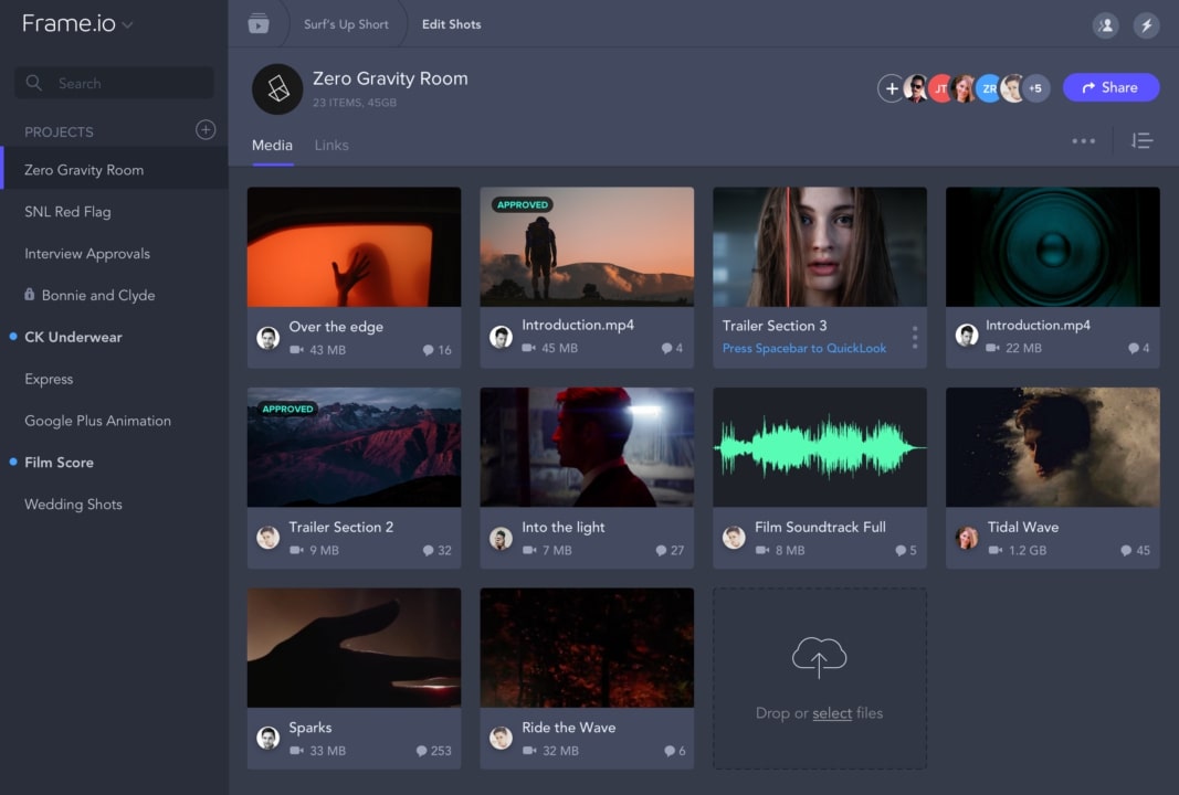 Frame.io un outil d'édition vidéo collaboratif