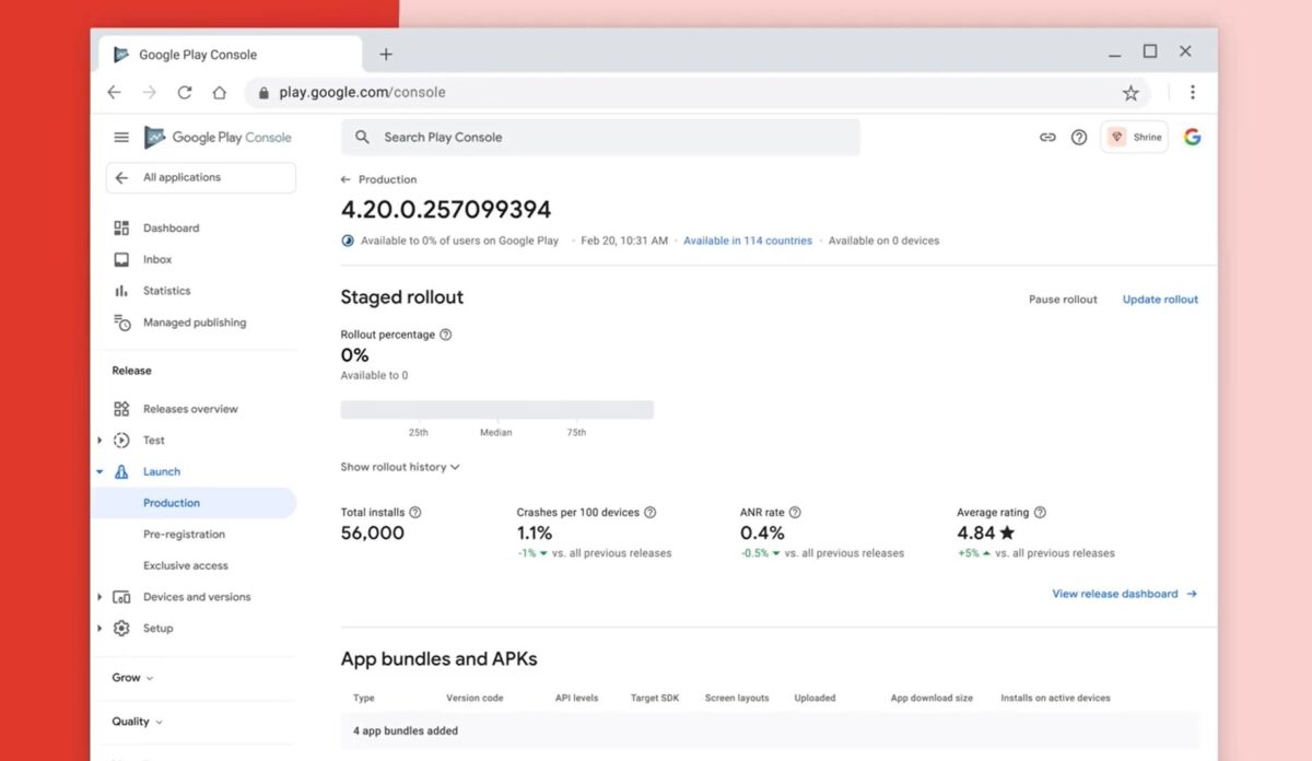 Google Play Console la nouvelle version est disponible en bêta BDM