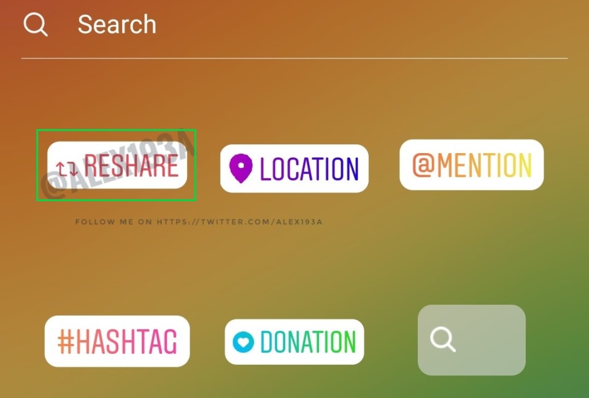 Instagram teste un sticker pour les posts repartagés dans les stories