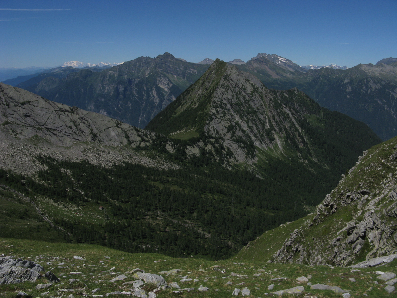 sullo sfondo a sinistra il monte Rosa e in primo piano la...