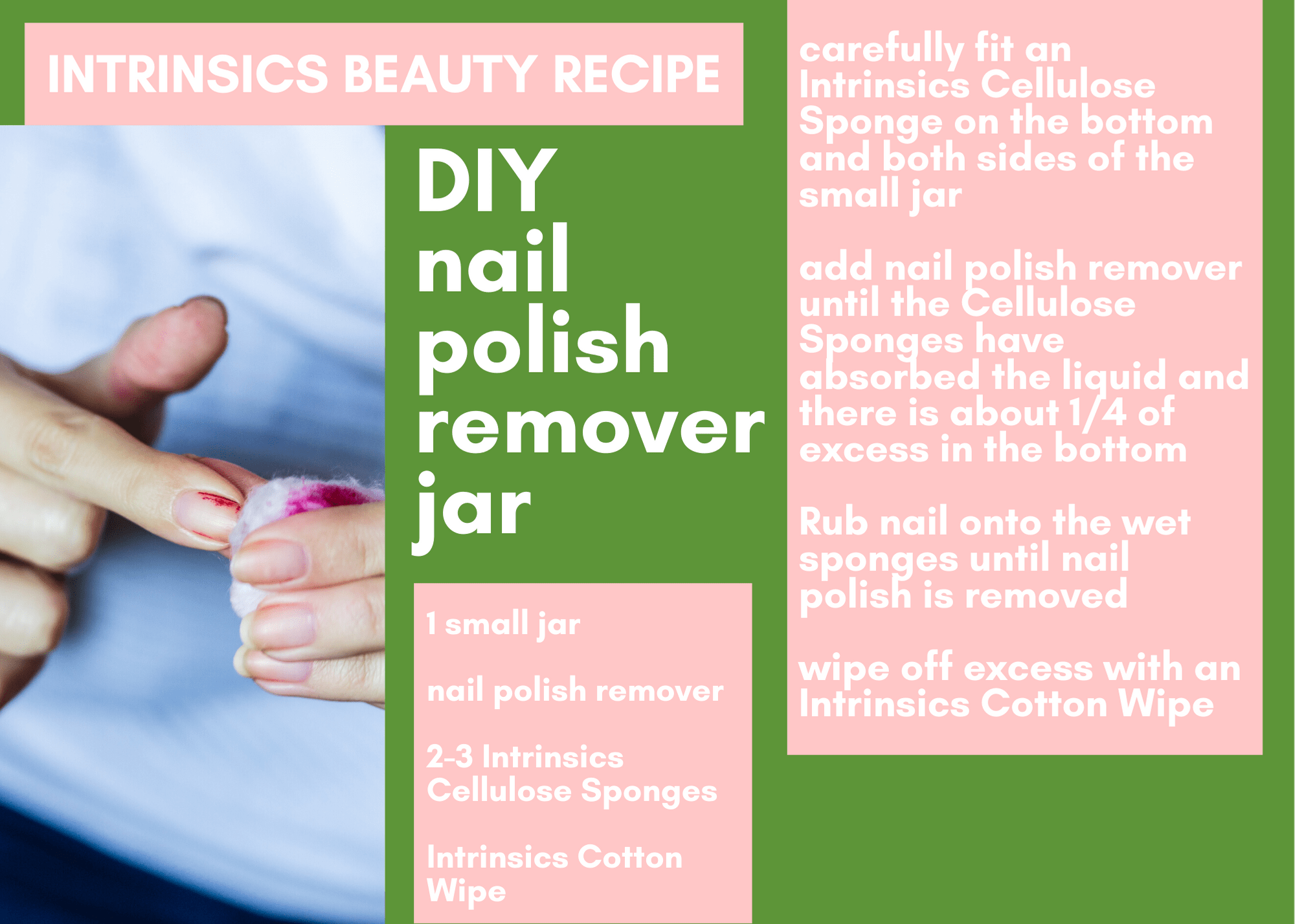 Intrinsics Beauty Recipe DIY Nail Polish Remover Jar