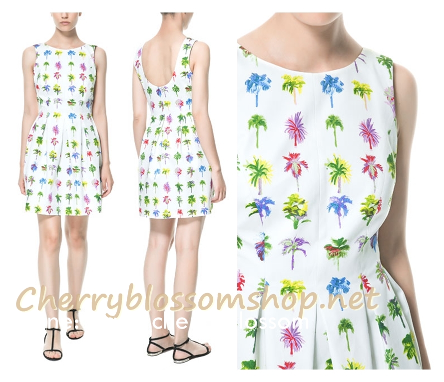Zara Hawaii Dress เดรสลายฮาวายแบบ Zara ขนาด S LnwMall Social