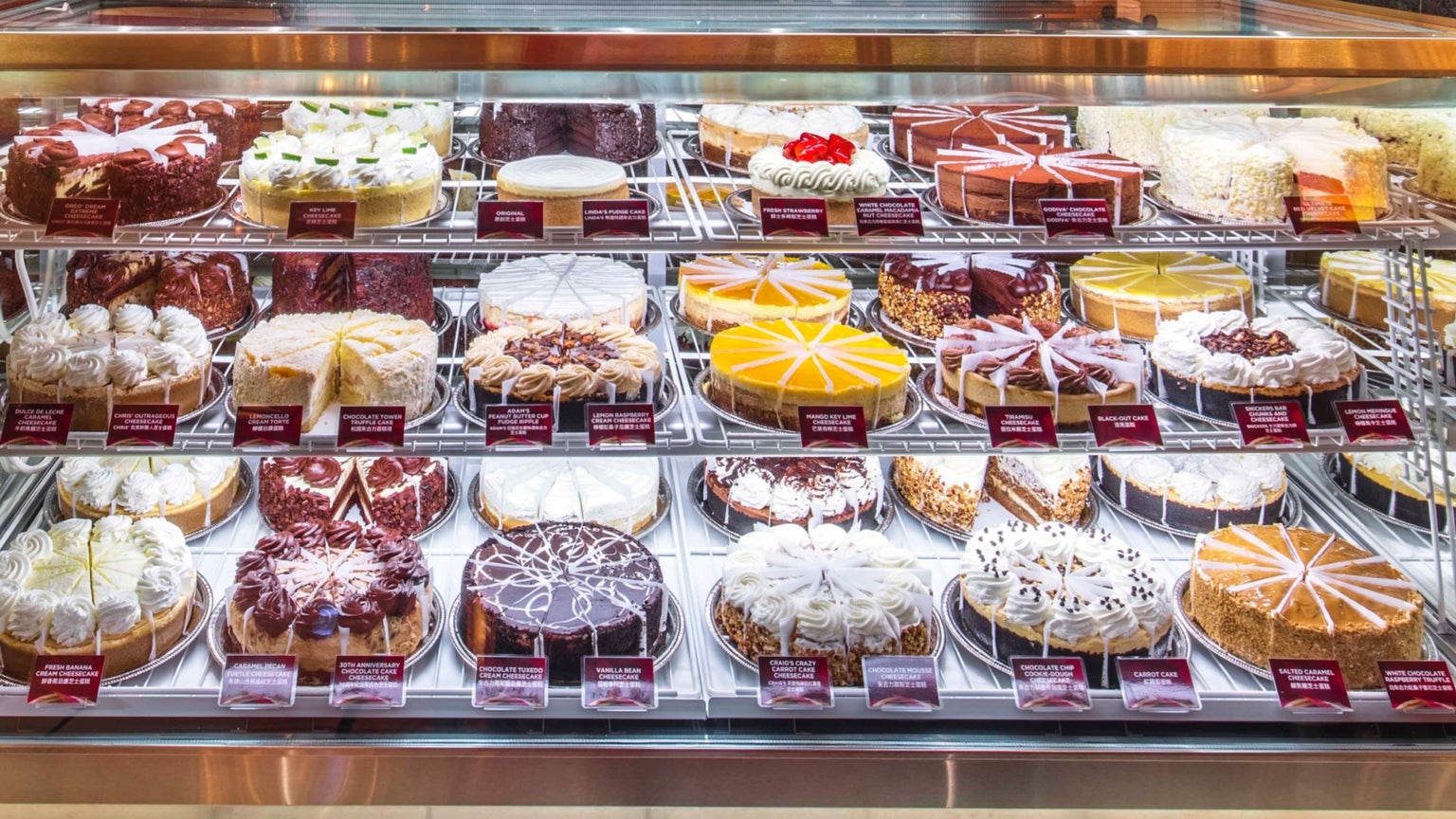 The Cheesecake Factory Slice Cakes & Whole Cakes Menu delivery from