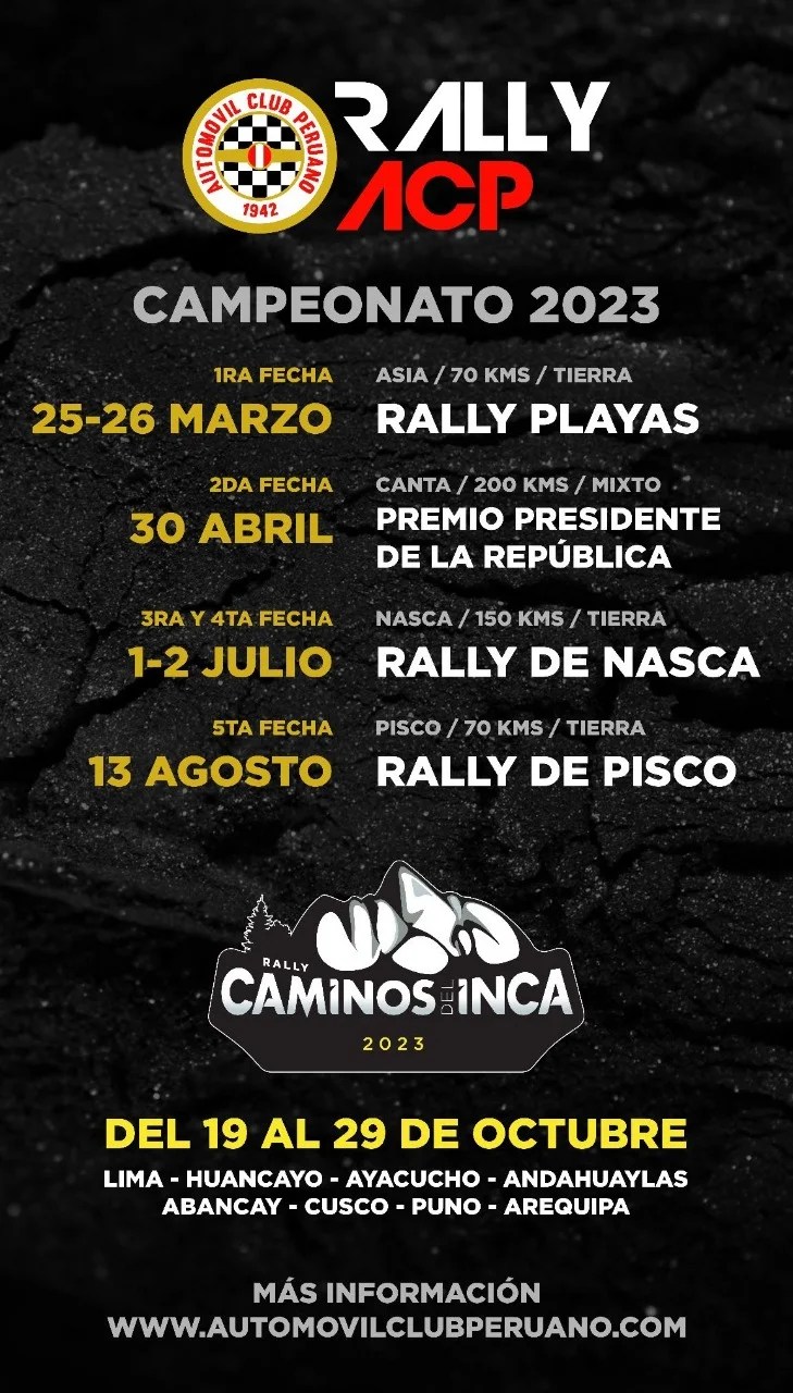 Automóvil Club Peruano dio a conocer el calendario deportivo 2023
