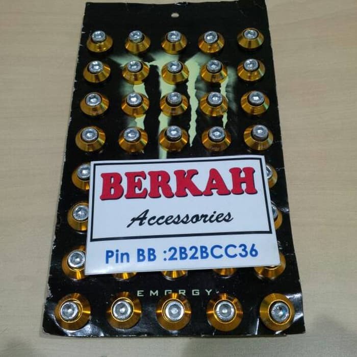 STOK TERBATAS Baut Variasi Isi 40pcs Gold Universall