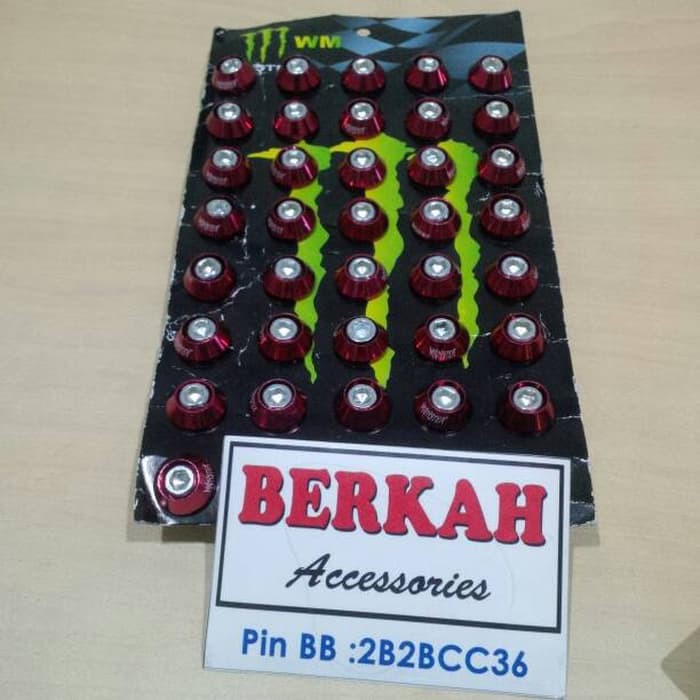 GRATIS ONGKIR Baut Variasi Isi 40pcs Merah Universall
