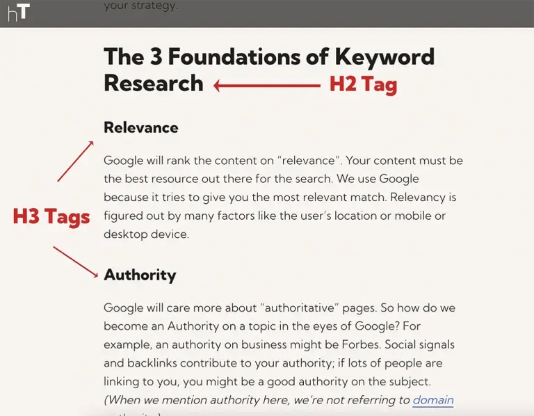 Heading Tags & SEO The Ultimate Guide to H1, H2 and H3 Tags HeyTony