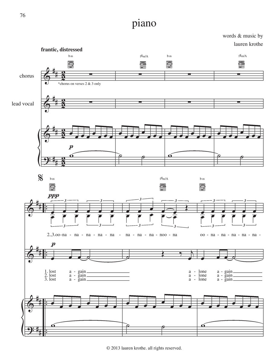PDF Sheet Music Book Lauren Krothe