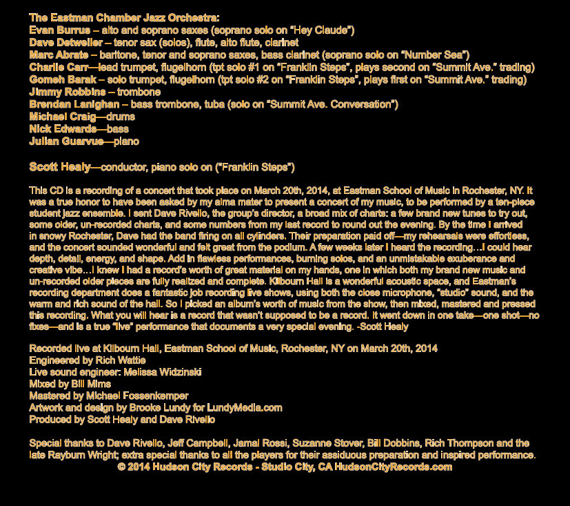 Live at Kilbourn Hall Scott Healy with the Eastman Chamber Jazz