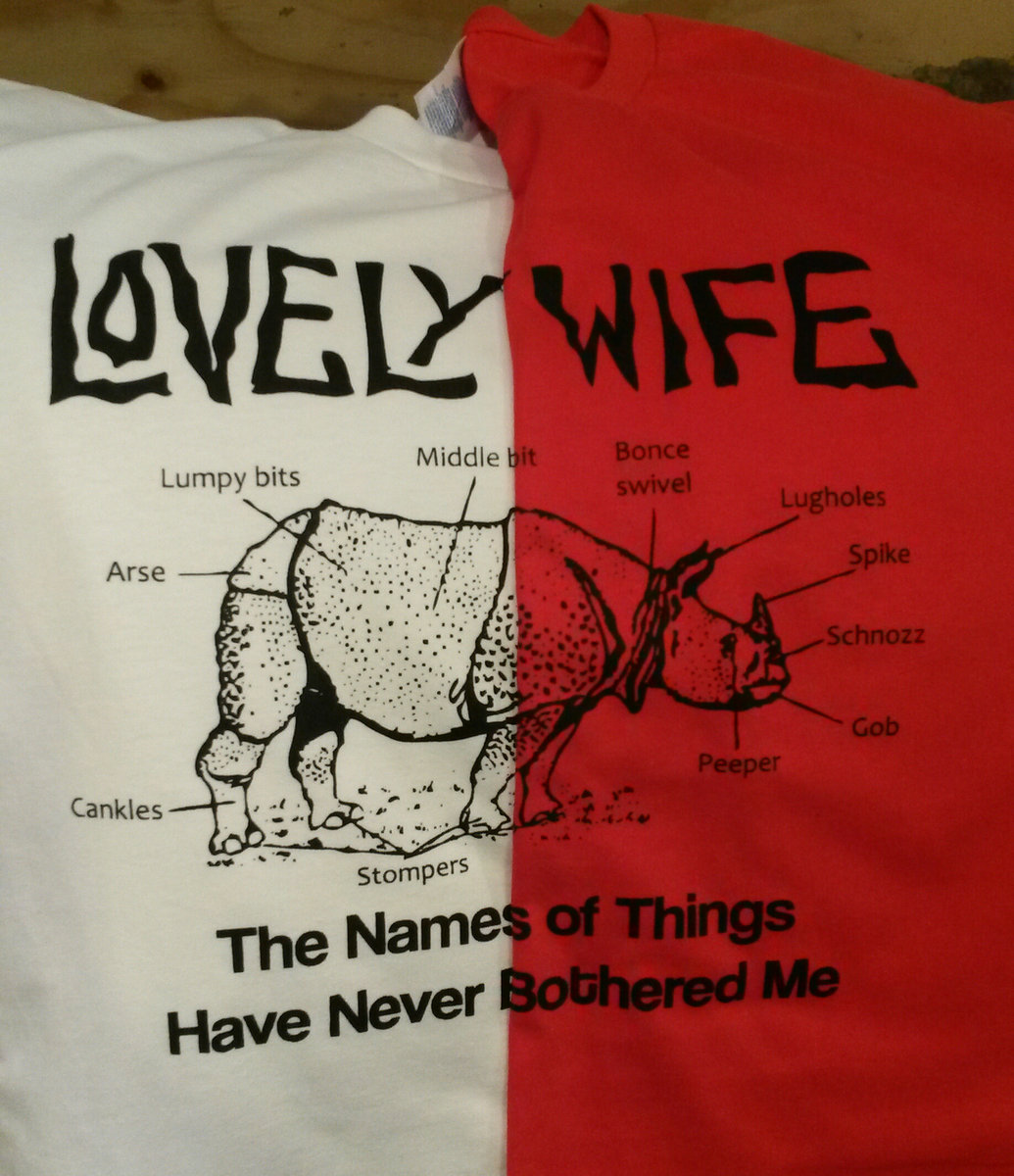 Lovely Wife "Names" Tshirt Inverted GrimMill Recordings