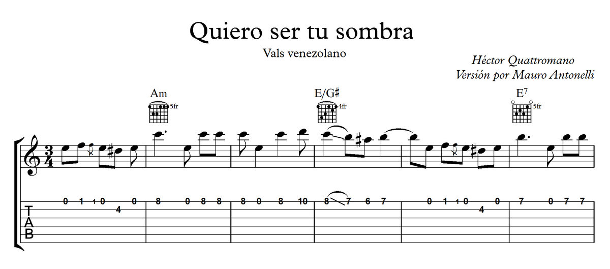 Quiero ser tu sombra (VersiÃ³n para 2 guitarras) El Profe Mauro