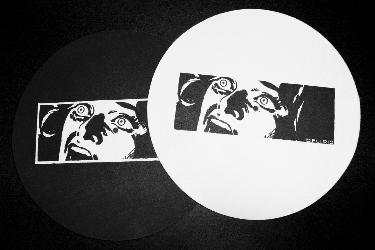 Delirio logo slipmats (pair, black & white) Delirio