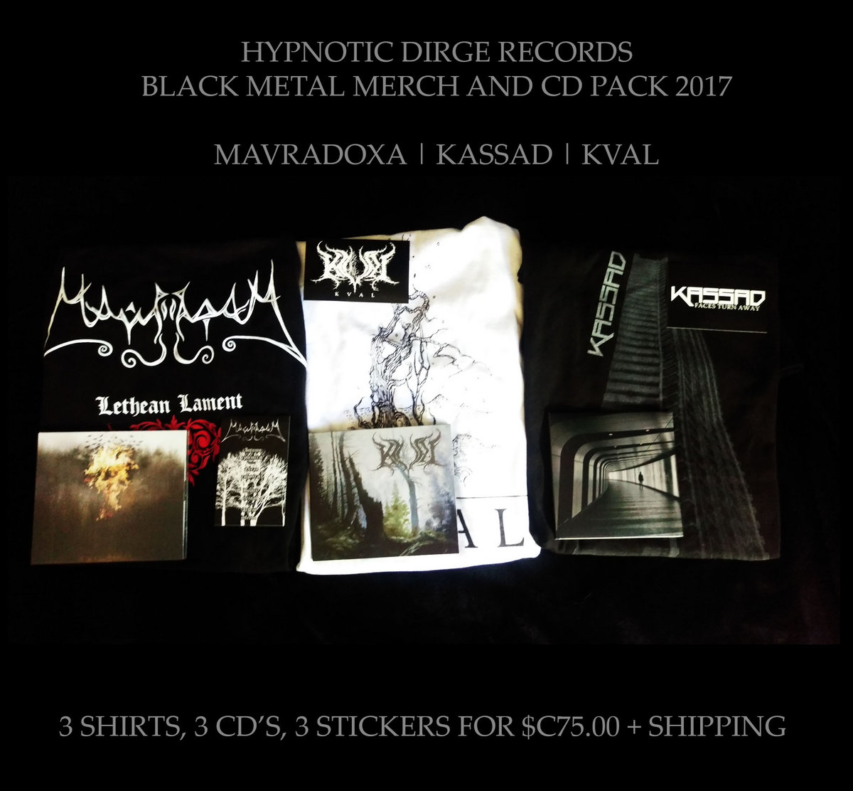 Black Metal Merch and CD Pack 2017 Hypnotic Dirge Records