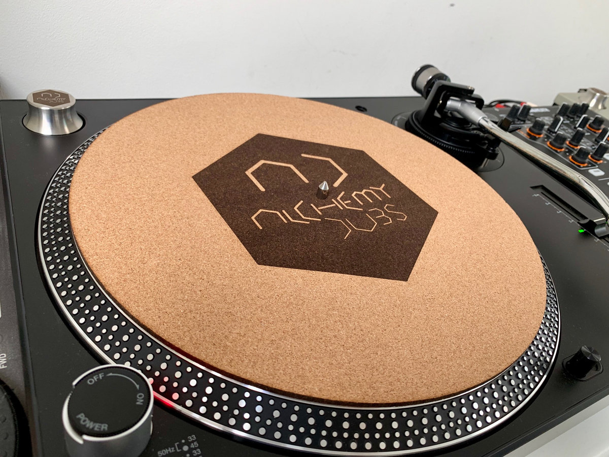 CUSTOM 3MM CORK SLIPMAT WITH ALCHEMY DUBS LOGO Alchemy Dubs