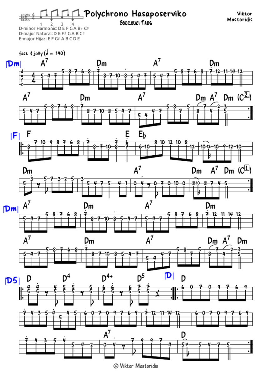 Polychrono Hasaposervikofull Baglamas Instrumental Greek Bouzouki