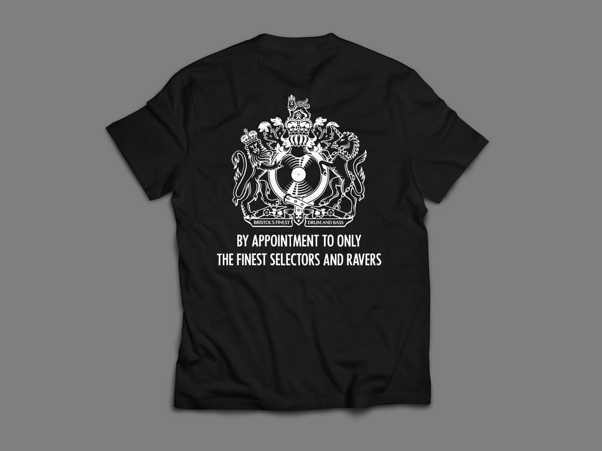 Black 'Coat of Arms' TShirt (White Print) The Sauce Recordings