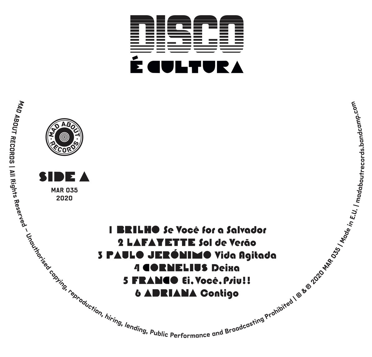 Disco E Cultura Vol 1 Brazilian Various Artists Mad About Records