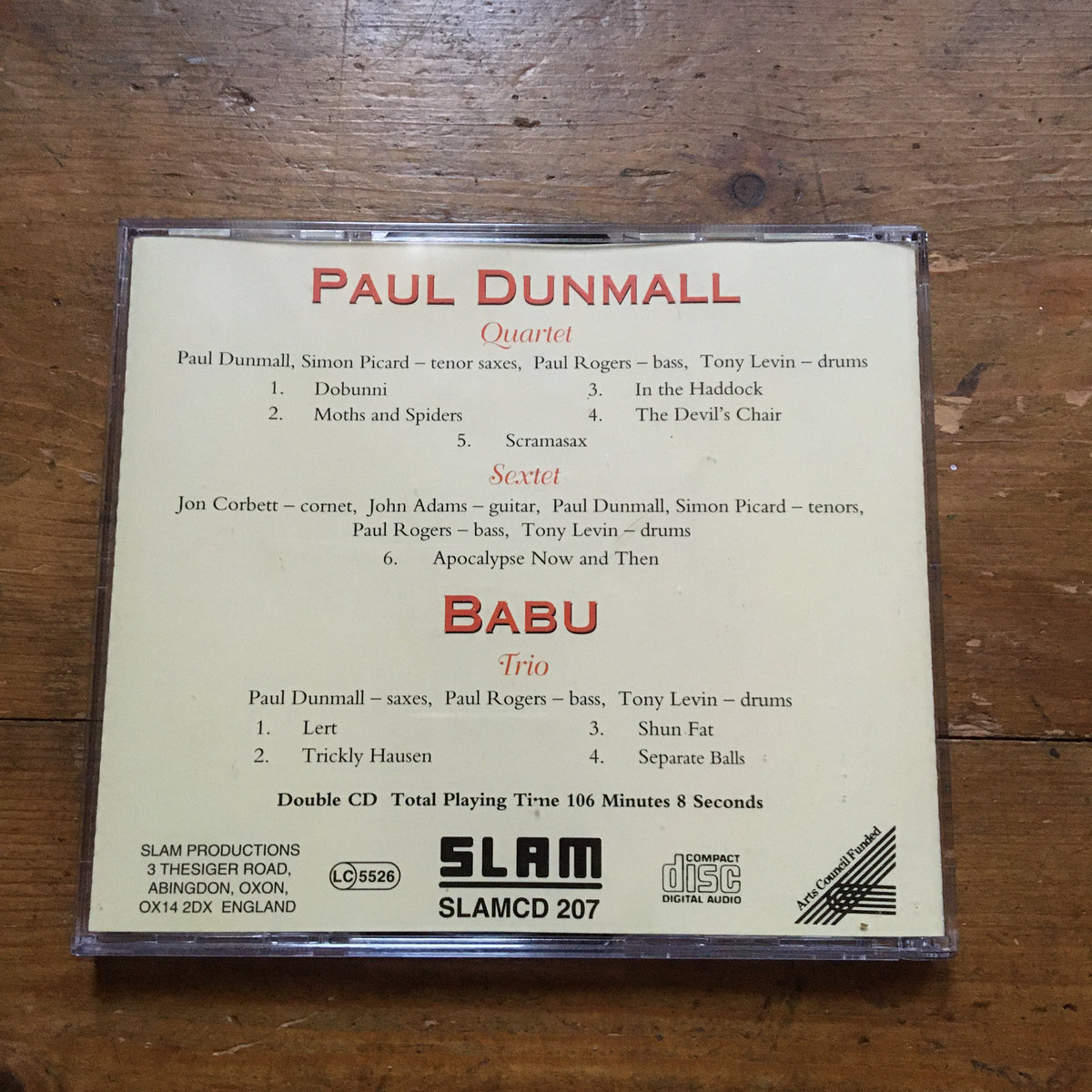 Quartet and Sextet / Babu Trio Paul Dunmall SLAM Productions
