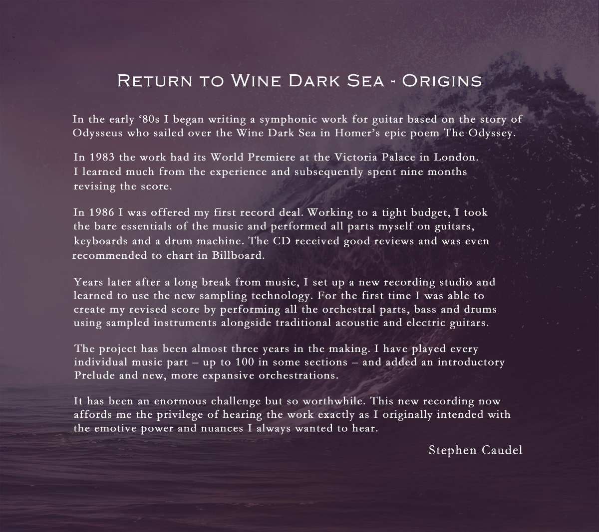 Return To Wine Dark Sea (Symphonic Rock) Stephen Caudel