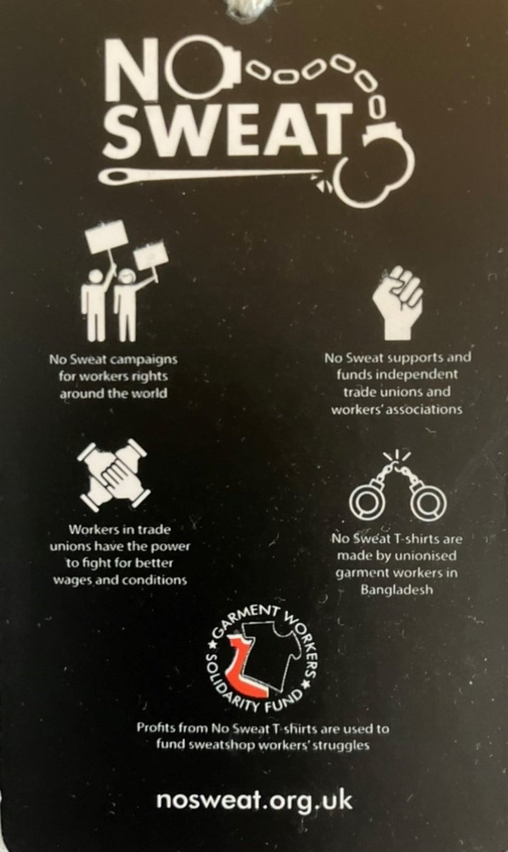 Shreds. logo Ethical NO SWEAT Tshirt Black Shreds.