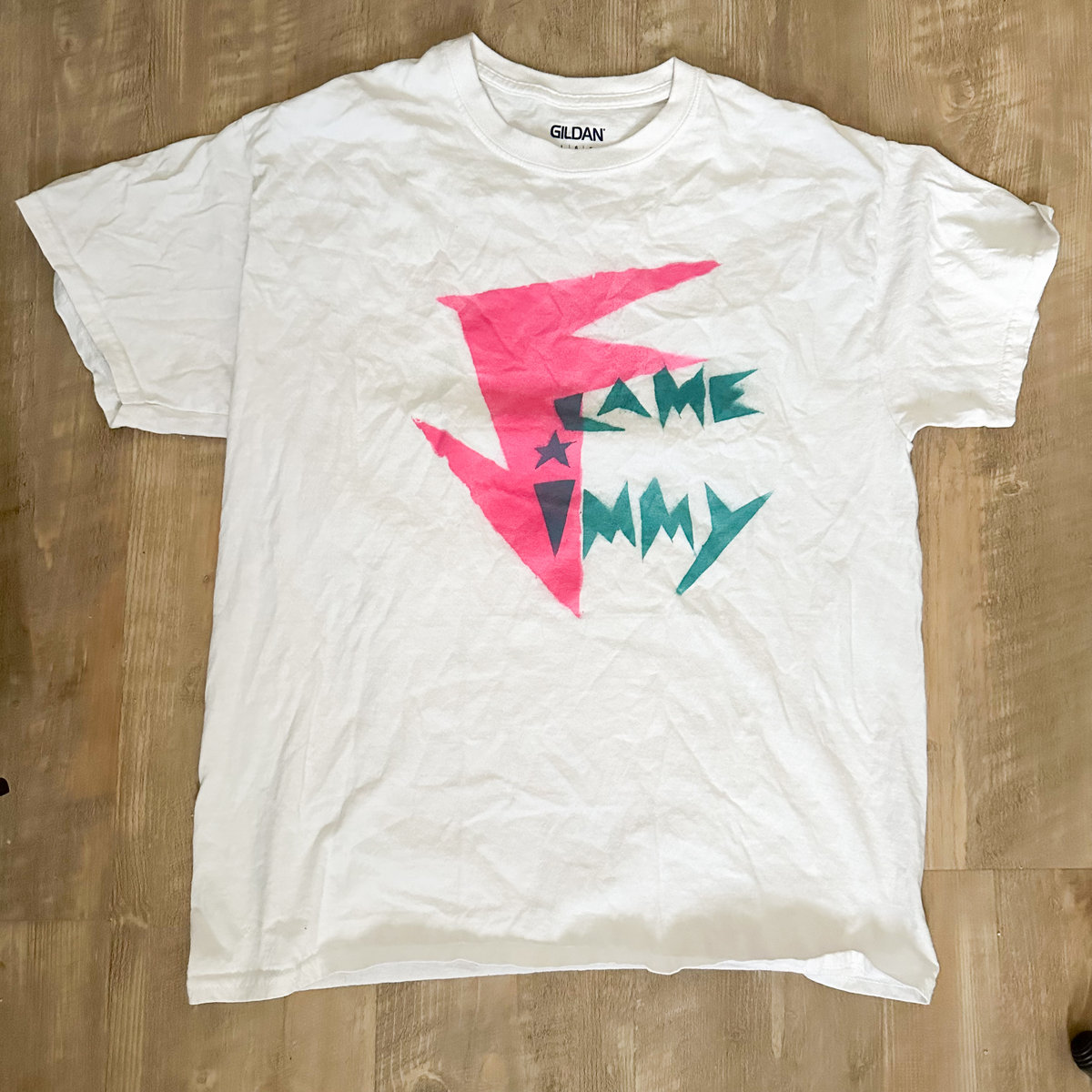 Spray Painted Stencil TShirt Jimmy Flame