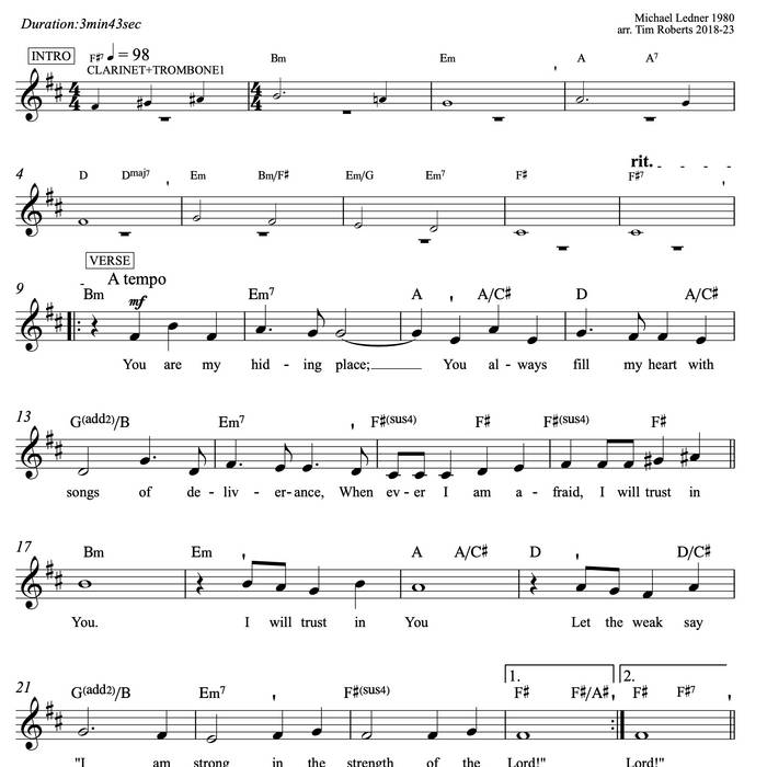 You Are My Hiding Place (TIS754 Michael Lender 1980) arr201823 Tim