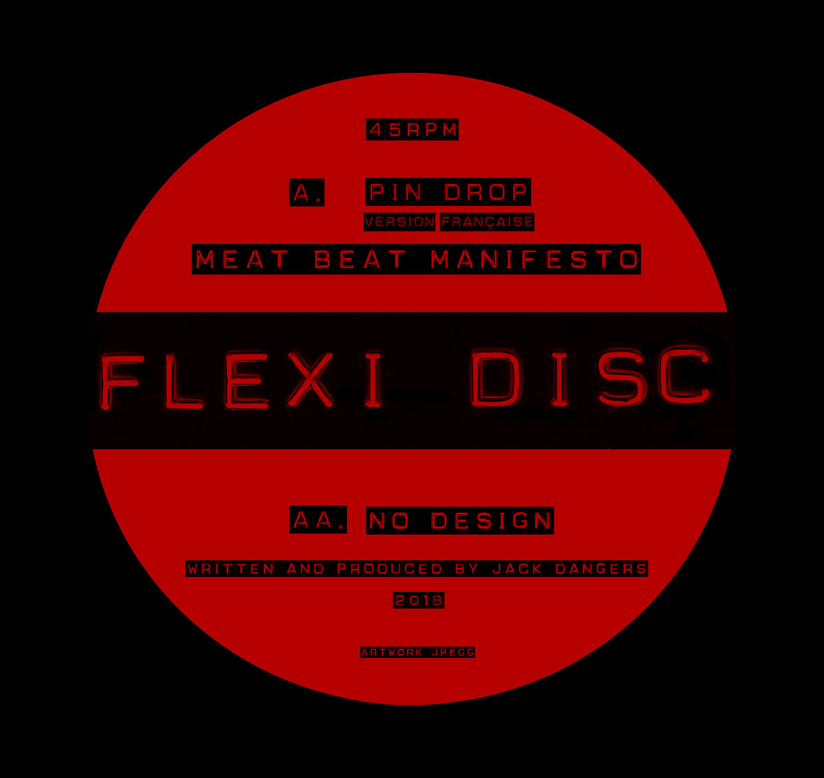 Meat Beat Manifesto Pin Drop b/w No Design Meat Beat Manifesto