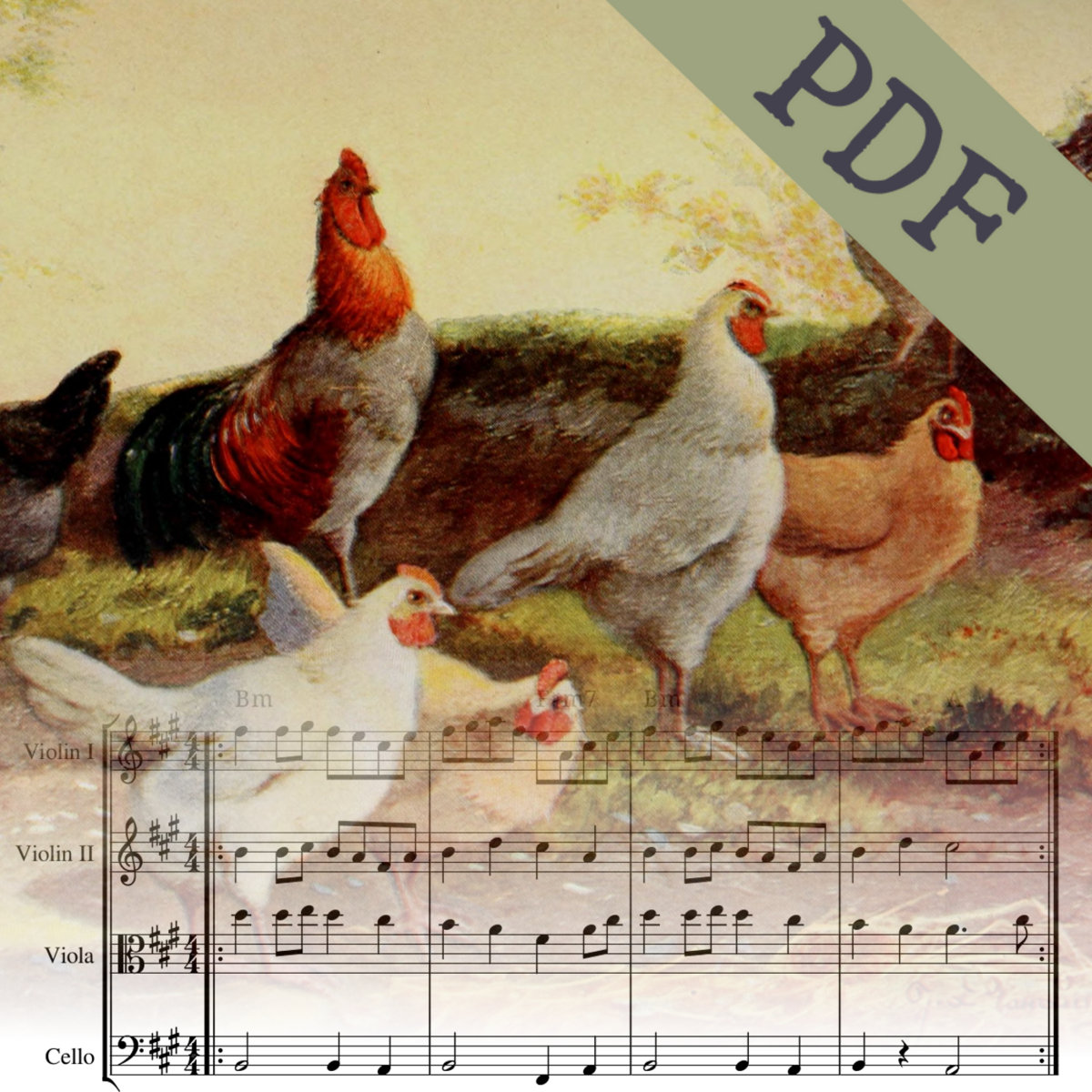 Jenny's Chickens Scottish fiddle tune harmony parts PDF Folk Arrangements Sheet Music