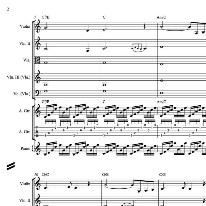 Ave Maria Sheet Music for Violin, Guitar or Piano and Strings Celtic