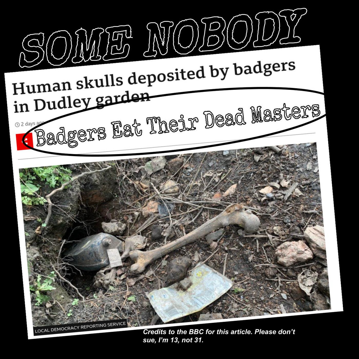 Badgers Eat Their Dead Masters Some Nobody We Have No Records