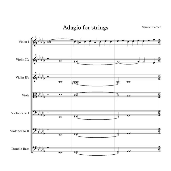 Samuel Barber Adagio for Strings Minus Music